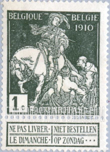 FindYourStampsValue: Semi-Postal: St. Martin of Tours Dividing His Cloak with a Beggar