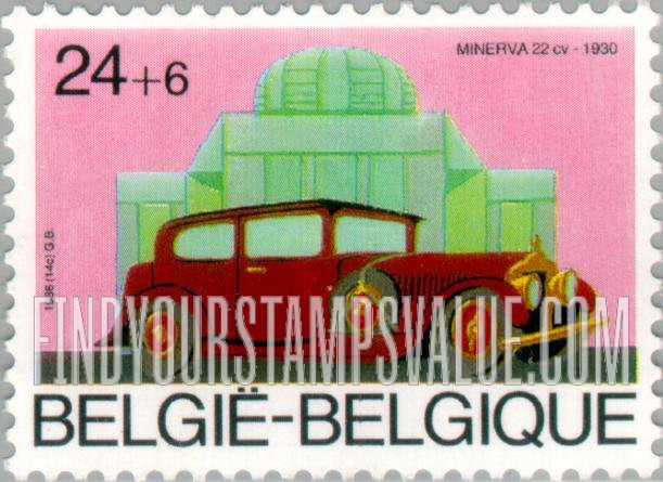 FindYourStampsValue: Semi-Postal, Antique Automobiles: Minerva 22 HP, 1930