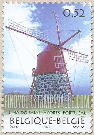 FindYourStampsValue: Windmills: Ilha do Faial windmill, Azores