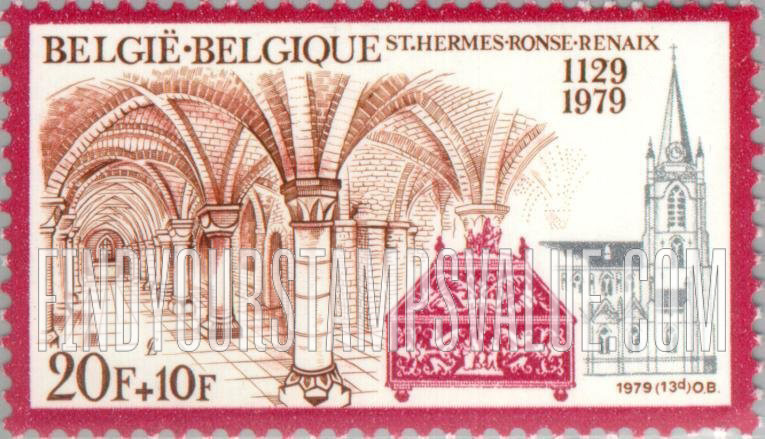 FindYourStampsValue: Semi-Postal: Shrine of St. Hermes, Renaix