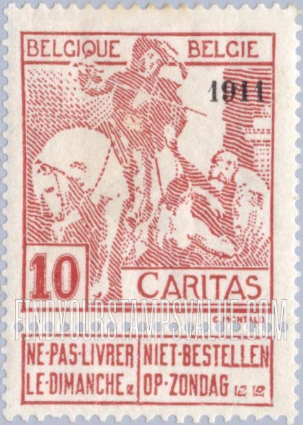 FindYourStampsValue: Semi-Postal: St. Martin of Tours Dividing His Cloak with a Beggar
