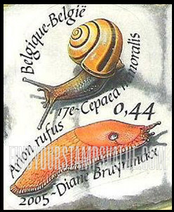 FindYourStampsValue: Shells and Snails: Cepaea nemoralis, Arion rufus