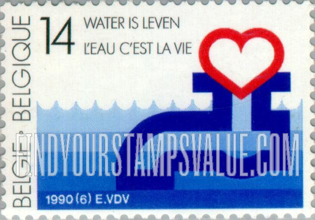 FindYourStampsValue: National Water Supply Society, 75th anniversary: Water means life
