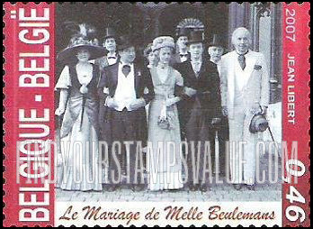 FindYourStampsValue: Popular Theater: Scene from “Le Mariage de Mademoiselle Beulemans”