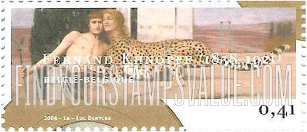 FindYourStampsValue: Art by Fernand Khnopff (1858-1921): Caresses