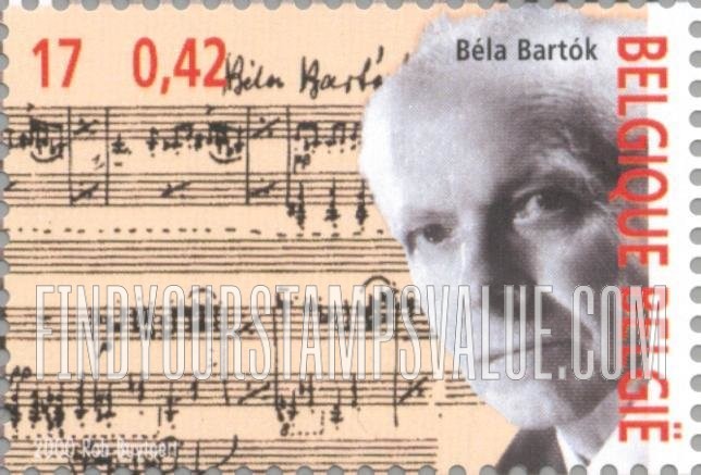 FindYourStampsValue: The 20th Century: Bela Bartók, composer