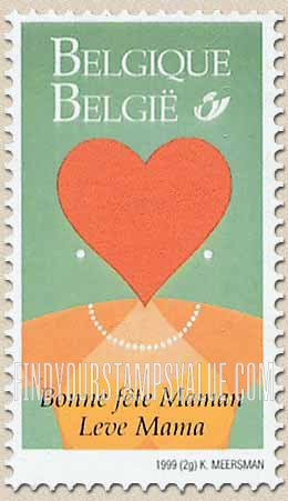 FindYourStampsValue: Greetings Stamps: Heart-shaped head on woman