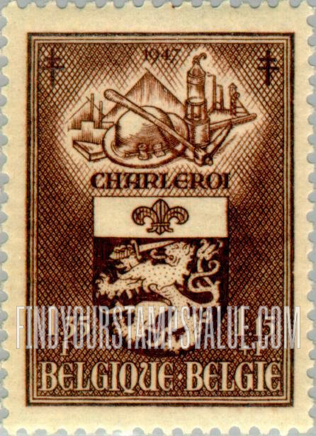 FindYourStampsValue: Semi-Postal, Coats of Arms: Charleroi