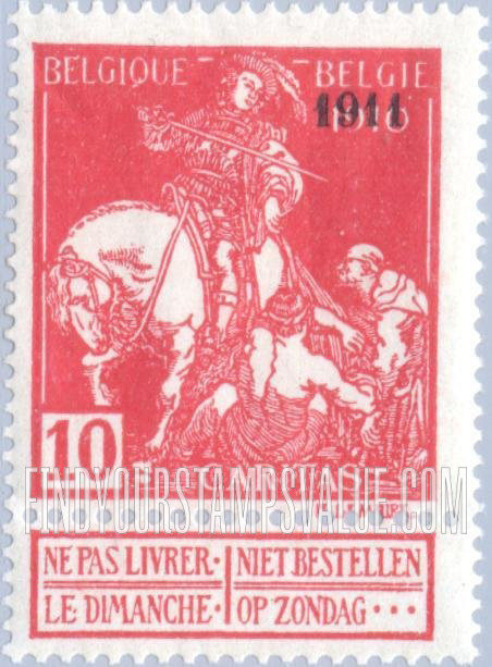 FindYourStampsValue: Semi-Postal: St. Martin of Tours Dividing His Cloak with a Beggar