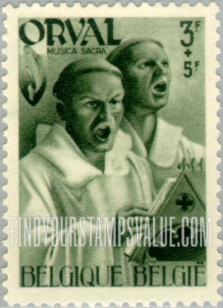 FindYourStampsValue: Semi-Postal: Two monks singing