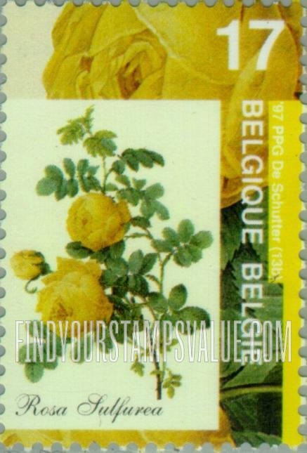 FindYourStampsValue: World Congress of Rose Societies: Rosa sulfurea