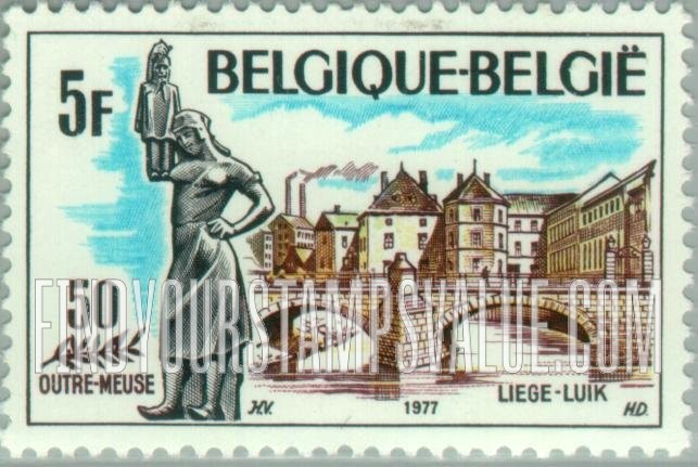 FindYourStampsValue: Statue and bridge, Liège