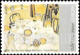 FindYourStampsValue: Europa: The Children’s Table, by Gustave van de Woestijne