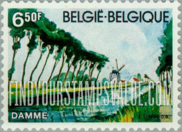 FindYourStampsValue: Tourism: Canal landscape, Damme