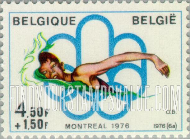 FindYourStampsValue: Semi-Postal: Swimming and Olympic Emblem