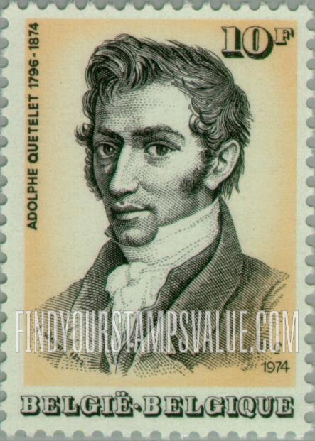 FindYourStampsValue: Adolphe Quetelet, by J. Odevaere
