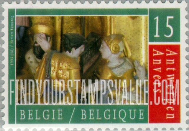 FindYourStampsValue: Antwerp, Cultural City of Europe: St. Job’s Altar (detail), Schoonbroek