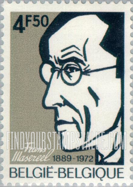 FindYourStampsValue: Frans Masereel (1889-1972), Wood Engraver: Self-portrait
