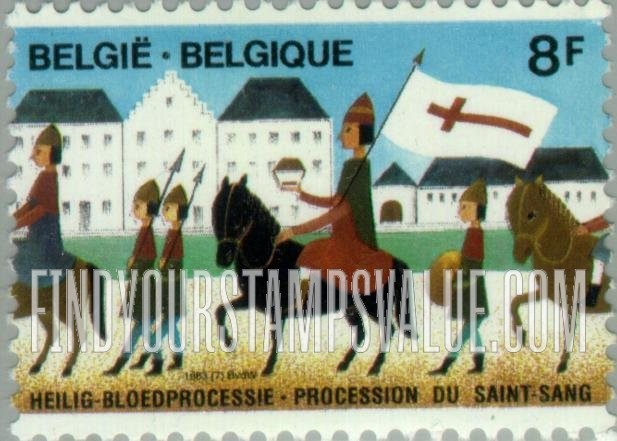 FindYourStampsValue: Procession of the Precious Blood, Bruges