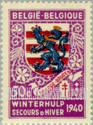 FindYourStampsValue: Semi-Postal, Coats of Arms: Bruges