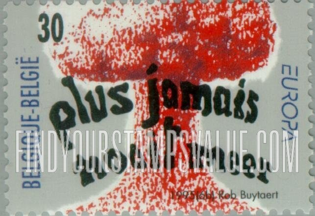 FindYourStampsValue: Peace & Freedom, Europa: Mushroom cloud, “Never again”