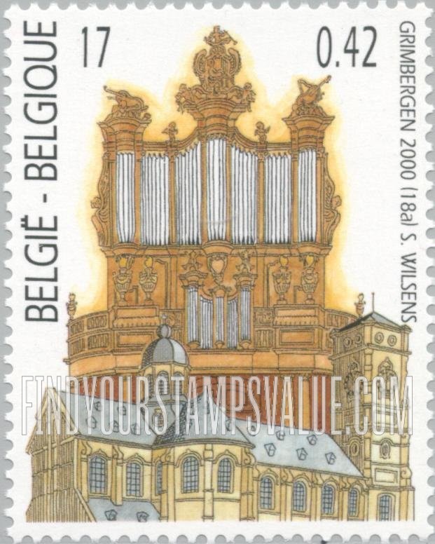 FindYourStampsValue: Tourism, Churches and their organs: Norbertine Abbey Church, Grimbergen
