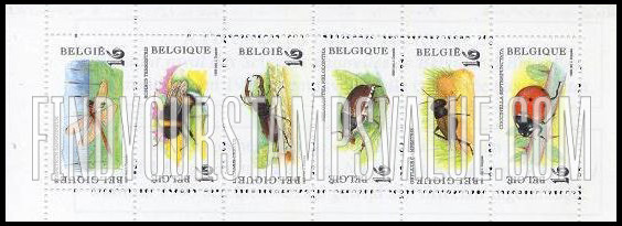 FindYourStampsValue: Insects: Sympetrum sanguineum, Bombus terrestris, Lucanus cervus, Melolontha melolontha, Gryllus campestris, Coccinella septempunctata