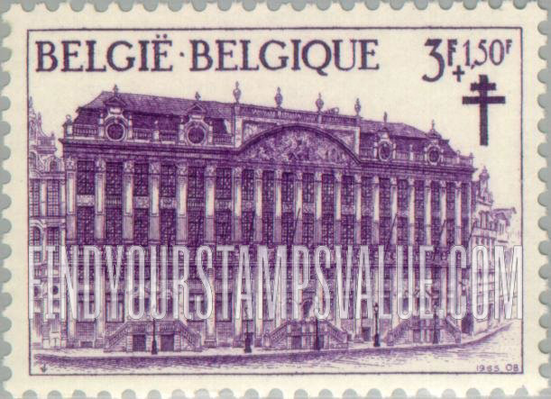 FindYourStampsValue: Semi-Postal, Buildings on Grand-Place, Brussels: “Dukes of Brabant”