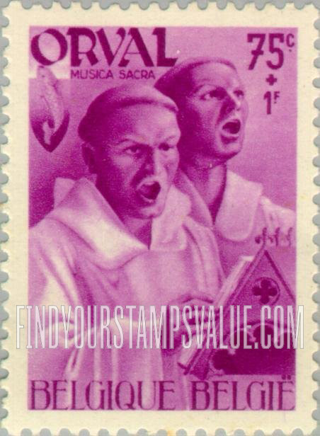 FindYourStampsValue: Semi-Postal: Two monks singing
