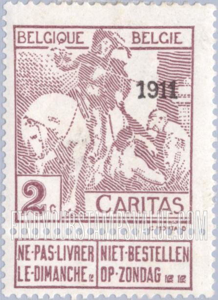 FindYourStampsValue: Semi-Postal: St. Martin of Tours Dividing His Cloak with a Beggar