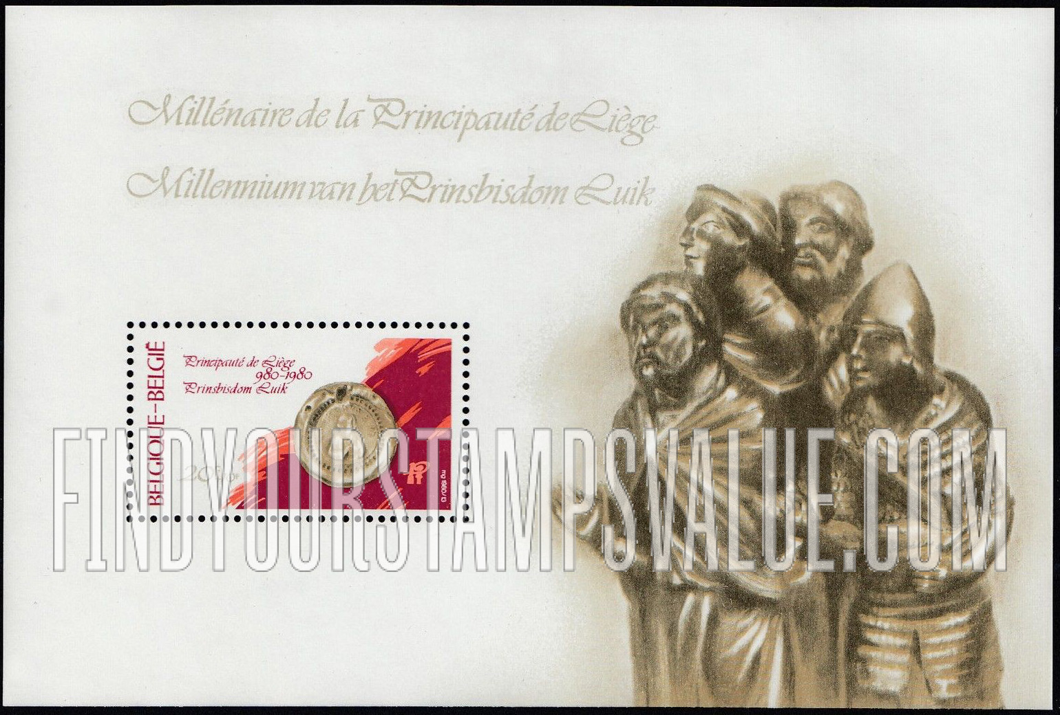 FindYourStampsValue: Semi-Postal: Seal of Bishop Notger, First Prince-Bishop