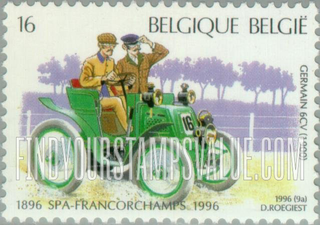 FindYourStampsValue: Auto Races at Spa, Centenary: 1900 German 6CV