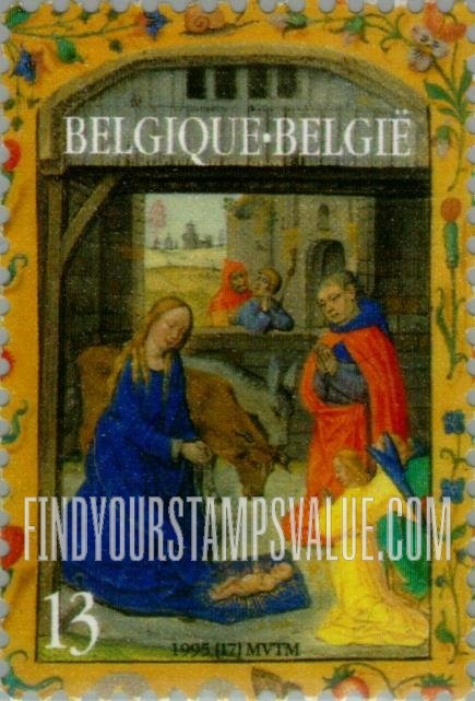 FindYourStampsValue: Christmas: Nativity scene from “Breviary”, book of devotions, c. 1500