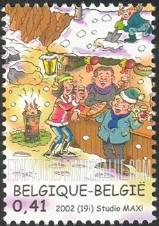 FindYourStampsValue: Christmas: People at snack stand