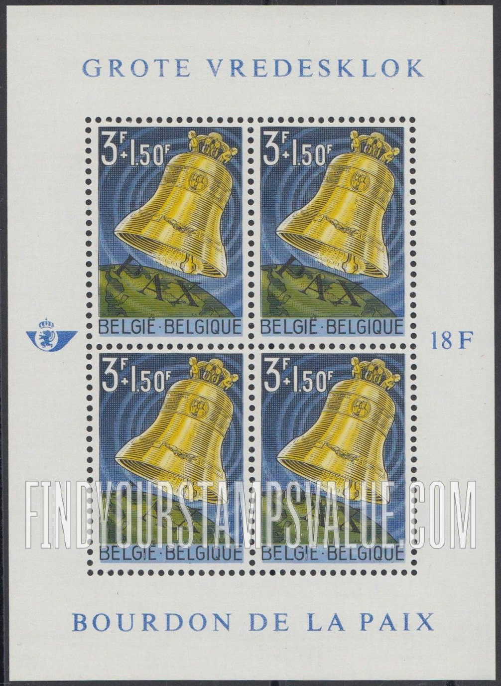 FindYourStampsValue: Semi-Postal: Peace Bell Ringing over Globe