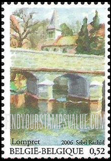 FindYourStampsValue: Scenes of Wallonian Villages: Bridge, Lompret