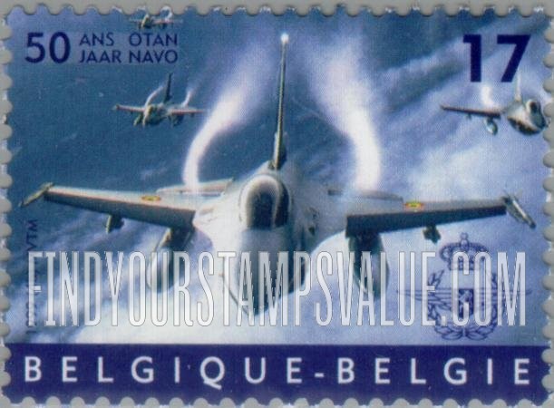 FindYourStampsValue: NATO, 50th Anniversary: F16 fighter
