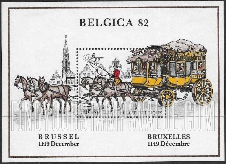 FindYourStampsValue: Semi-Postal: Belgica β82 International Stamp Exhibition, Brussels, Dec. 11-19