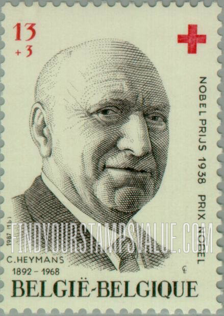 FindYourStampsValue: Semi-Postal, National Red Cross: Corneille Heymans (1892-1968)