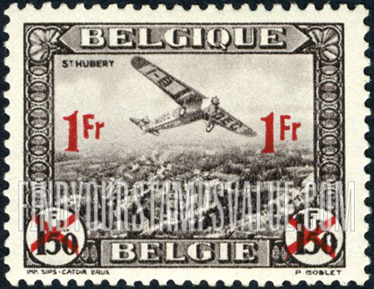 FindYourStampsValue: Air Post: Plane over St. Hubert