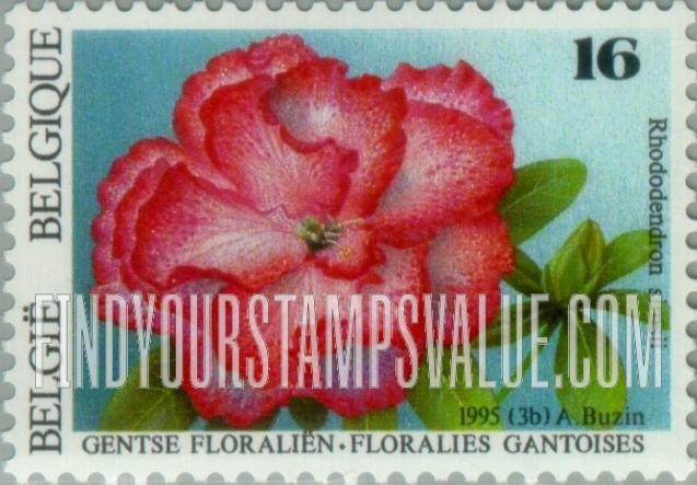 FindYourStampsValue: Flowers of Ghent: Rhododendron simsii