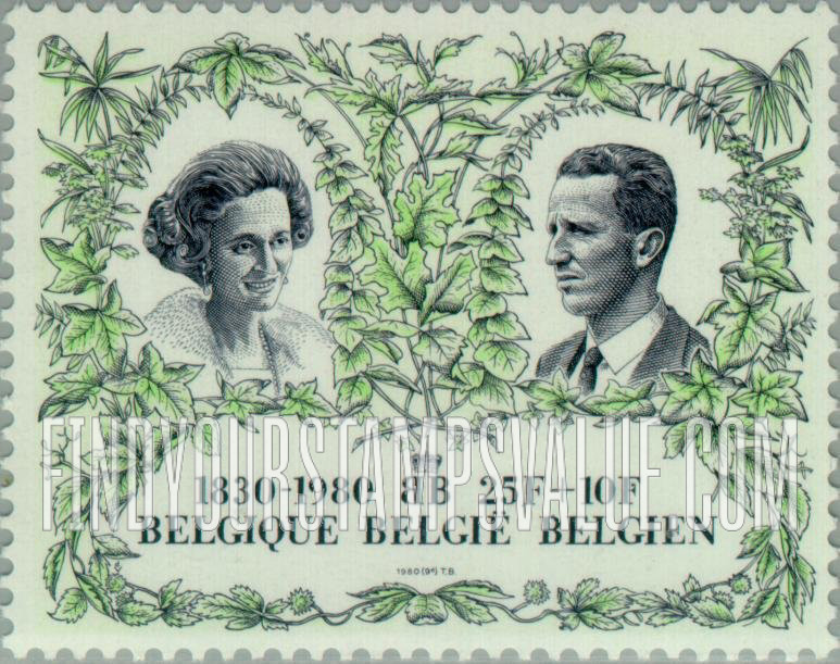FindYourStampsValue: Semi-Postal, 150th Anniversary of Independence (Queens and Kings): Fabiola, Baudouin