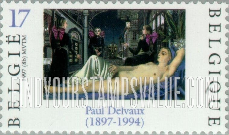 FindYourStampsValue: Paintings by Paul Delvaux (1897-1994), Details or entire paintings: Nude