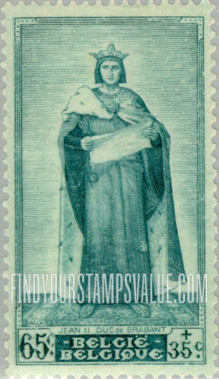 FindYourStampsValue: Semi-Postal: John II, Duke of Brabant