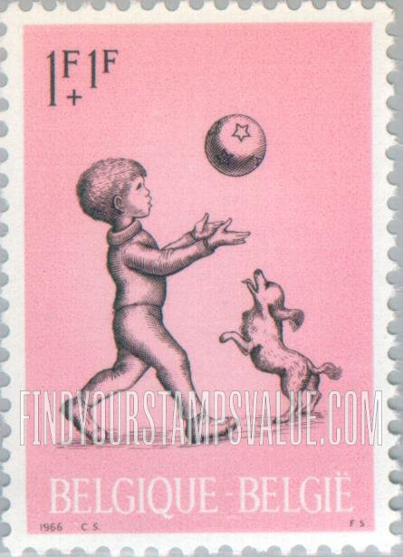 FindYourStampsValue: Semi-Postal: Boy with Ball and Dog