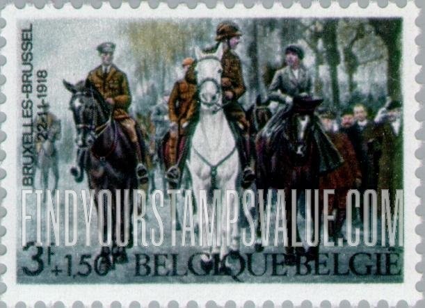 FindYourStampsValue: Semi-Postal: King Albert and Queen Elisabeth Entering Entering