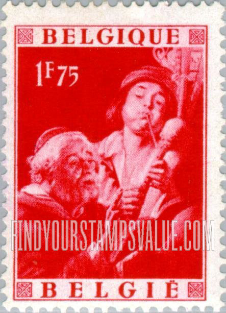 FindYourStampsValue: Semi-Postal, Paintings by Jordaens: The Flutist