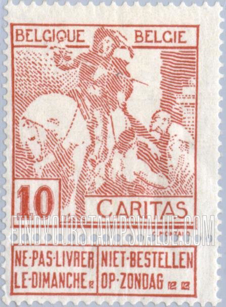 FindYourStampsValue: Semi-Postal: St. Martin of Tours Dividing His Cloak with a Beggar