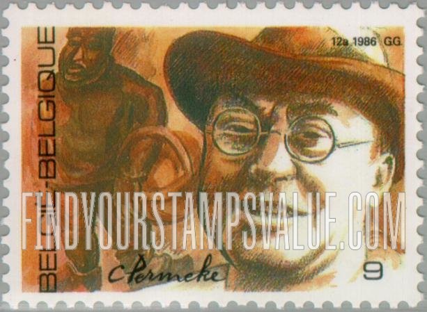 FindYourStampsValue: Famous Men: Constant Permeke, painter, sculptor