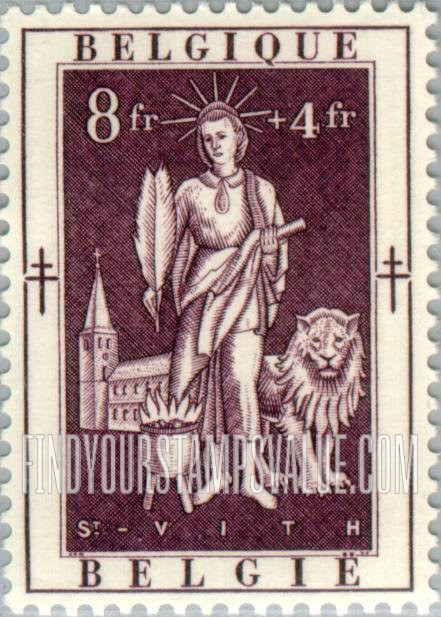 FindYourStampsValue: Semi-Postal: St. Vitus, patron saint of Saint-Vith